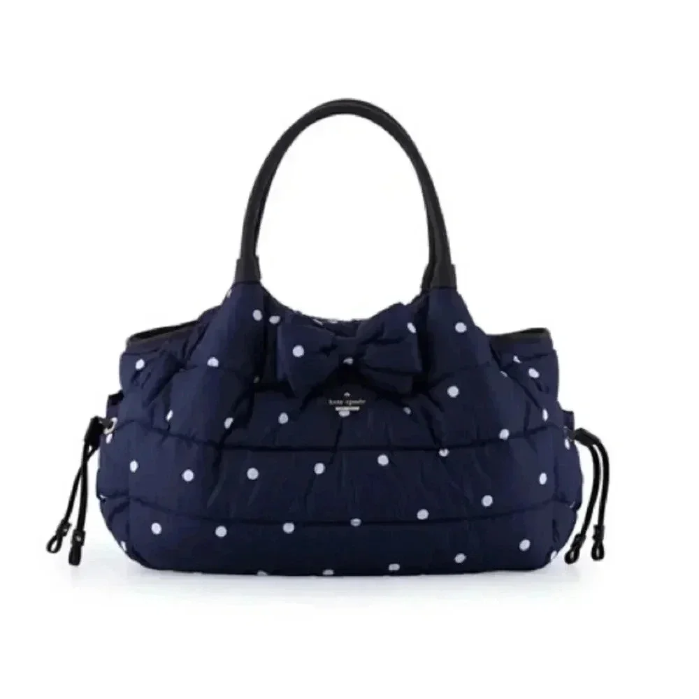 Kate Spade Stevie Quilted Polka Dot Diaper Bag Navy